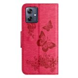 Peňaženkové kožené puzdro Butterfly Embossed na Moto G54 5G / G54 5G Power Edition - Červená