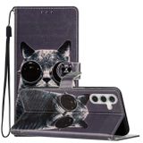 Peňaženkové 3D puzdro na Samsung Galaxy A05s - Mačka s Okuliarmi
