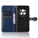 Peňaženkové kožené puzdro Honeycomb na Honor Magic6 Pro - Modrá