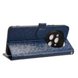 Peňaženkové kožené puzdro Honeycomb na Honor Magic6 Pro - Modrá