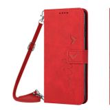 Peňaženkové kožené puzdro Heart na Xiaomi Redmi Note 13 Pro 4G - Červená