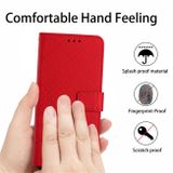 Peňaženkové kožené puzdro Rhombic na Xiaomi Redmi 13C - Červená