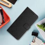 Peňaženkové kožené puzdro Rhombic Grid na Xiaomi Redmi Note 13 Pro 4G - Čierna