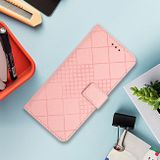 Peňaženkové kožené puzdro Rhombic Grid na Xiaomi Redmi Note 13 Pro 4G - Ružová