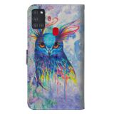 Peňaženkové 3D puzdro na Samsung Galaxy A21s - Watercolor Owl
