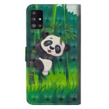 Peňaženkové 3D puzdro na Samsung Galaxy A51 5G - Panda Climbing Bamboo