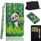 Peňaženkové 3D puzdro na Samsung Galaxy A51 5G - Panda Climbing Bamboo