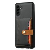 Kožený kryt Calfskin Cardslot na Samsung Galaxy A05s - Čierna
