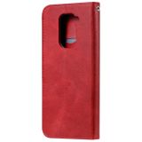 Peňaženkové kožené puzdro ZIPPER na Xiaomi Redmi Note 9 - Červená