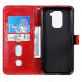 Peňaženkové kožené puzdro ZIPPER na Xiaomi Redmi Note 9 - Červená
