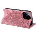 Peňaženkové kožené puzdro Totem na Xiaomi 14 Pro - Ružovo zlatá