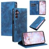 Peňaženkové kožené puzdro Totem Embossed na Galaxy A15 4G/ 5G - Modrá