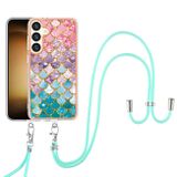 Gumený kryt Electroplating Lanyard na Samsung Galaxy S24 5G - Colorful Scales