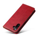 Peňaženkové kožené puzdro Fierre Shann na Galaxy A15 4G/ 5G - Červená