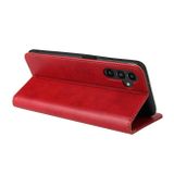 Peňaženkové kožené puzdro Fierre Shann na Galaxy A15 4G/ 5G - Červená