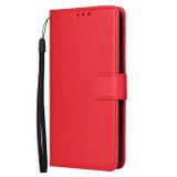 Peňaženkové kožené puzdro Multifunctional Flip na Samsung Galaxy A05s - Červená