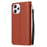 Peňaženkové kožené puzdro Flip na Xiaomi Redmi 12 - Hnedá