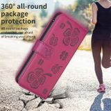 Peňaženkové kožené puzdro Four-leaf na Motorola Edge 40 - Ružovo červená