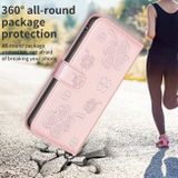 Peňaženkové kožené puzdro Four-leaf na Motorola Edge 40 - Ružová