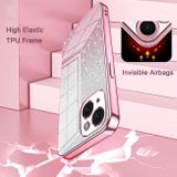 Gumený Glitter kryt Gradient na iPhone 13 - Ružová