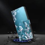 Peňaženkové 3D puzdro na Galaxy A35 5G - Slivkový Kvet