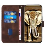 Peňaženkové kožené puzdro Elephant na Xiaomi Redmi Note 13 - Kávová