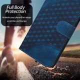 Peňaženkové kožené puzdro Embossed na Samsung Galaxy Z Fold4 - Modrá