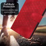 Peňaženkové kožené puzdro Embossed na Samsung Galaxy Z Fold4 - Červená