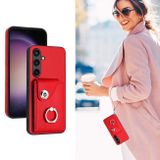 Ring Holder kryt Card Bag na Samsung Galaxy S24 Plus 5G - Červená