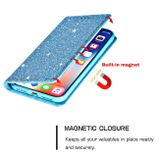 Peňaženkové Glitter puzdro na iPhone 11 Pro Max - Sky Blue