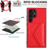 Kožený kryt Rhombic Bag na Samsung Galaxy S24 Ultra 5G - Červená