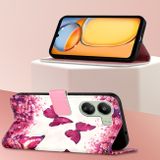 Peňaženkové kožené puzdro Painting na Xiaomi Redmi 13C - Ružové motýle