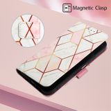 Peňaženkové kožené puzdro Marble na Motorola Moto G04/ G24 - Ružová/Biela
