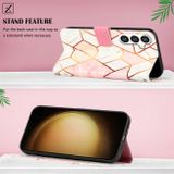 Peňaženkové kožené puzdro Marble Pattern na Samsung Galaxy S24 5G - Pink White
