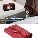 Peňaženkové kožené puzdro Rhombic Zipper na Samsung Galaxy S24 Plus 5G - Červená