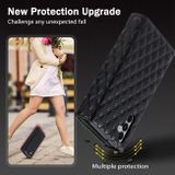 Peňaženkové kožené puzdro Rhombic Zipper na Samsung Galaxy S24 5G - Čierna