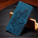 Peňaženkové kožené puzdro Skin Feel Butterflies na Galaxy A55 5G - Modrá