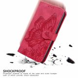 Peňaženkové kožené puzdro Skin Feel Butterflies na Galaxy A55 5G - Červená