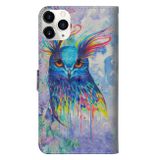 Peňaženkové 3D puzdro na iPhone 12/12 Pro - Watercolor Owl