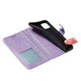 Peňaženkové kožené puzdro na iPhone 12 Mini - Fialová