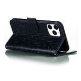 Peňaženkové kožené puzdro na iPhone 12 Pro Max - Tmavomodrá