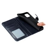 Peňaženkové kožené puzdro na iPhone 12 Pro Max - Tmavomodrá