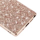 Gumený Glitter kryt na Samsung Galaxy Note 20 - Ružovozlatá