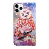 Peňaženkové kožené puzdro na iPhone 12 Pro Max - Owl