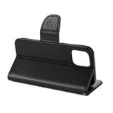 Peňaženkové kožené puzdro na iPhone 12 Mini - Čierna