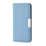 Peňaženkové kožené puzdro na iPhone 12 Pro Max - Modrá