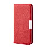 Peňaženkové kožené puzdro na iPhone 12 Pro Max - Červená