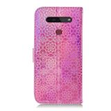 Peňaženkové kožené puzdro na LG K51S - Ružová