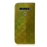 Peňaženkové kožené puzdro na LG K61 - Zlatá