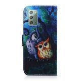 Peňaženkové kožené puzdro na Samsung Galaxy Note 20 - Oil Painting Owl